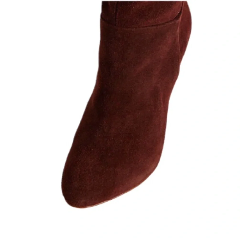 NWT Express Brian Atwood Collab Over-The-Knee Genuine Suede Boots Cognac 7